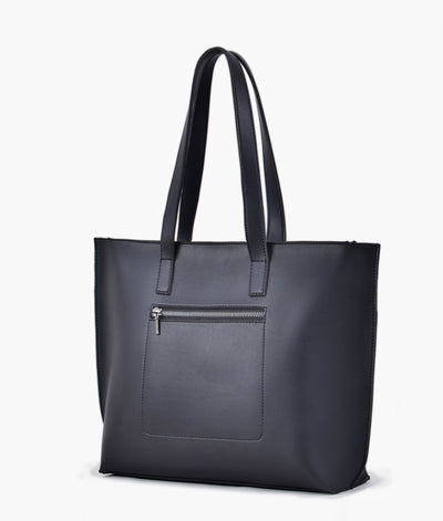 Black long handle tote bag