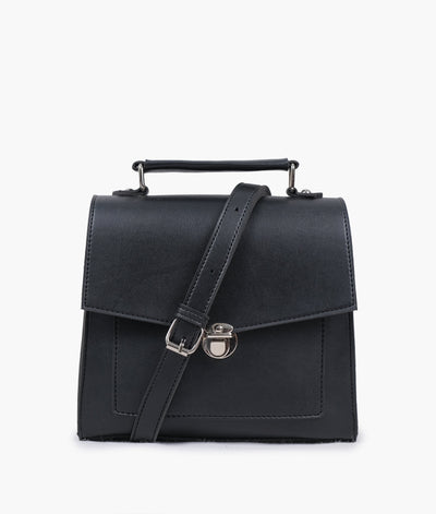 Black push-lock messenger bag