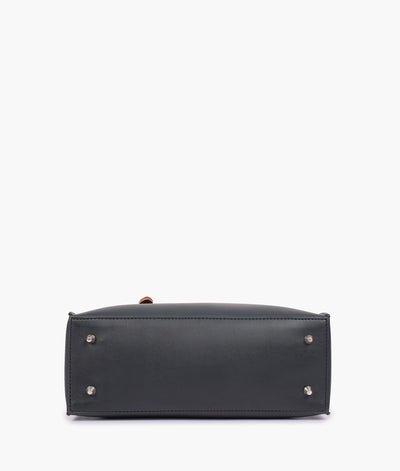 Black satchel tote bag