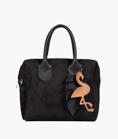 Black suede mini bowling bag