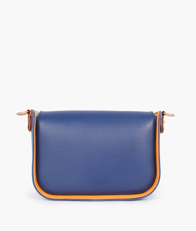 Blue saddle bag with twist lock