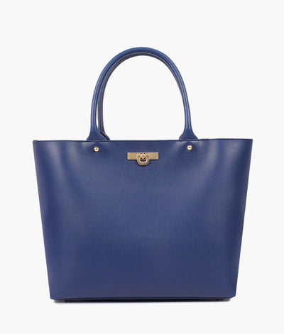 Blue zipper tote bag