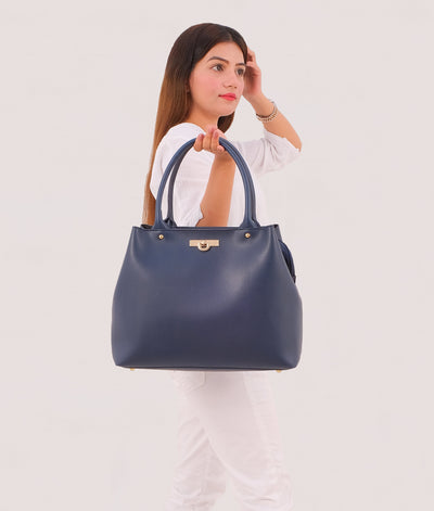 Blue zipper tote bag