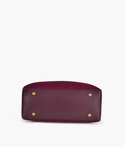 Burgundy suede mini bag